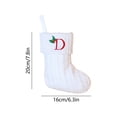 thumbnail image 3 of Knitted Christmas Stockings with Initials, 6.3''x7.8'' White Custom Embroidery Christmas Stockings with Letter, Personalized Xmas Decoration for Holiday Family Party - D, 3 of 6