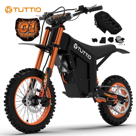 TUTTIO Soleil 01 Electric Dirt Bike,3000W 200N·m High Torque, 21AH Battery, 14"/12" Full Suspension Off-Road Motocross