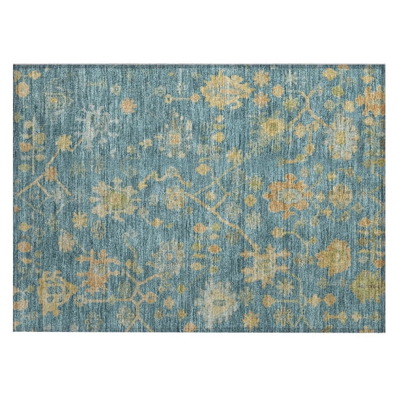 Dalyn Rugs Machine Washable Indoor/Outdoor Chantille Teal 1'8" x 2'6" Rug