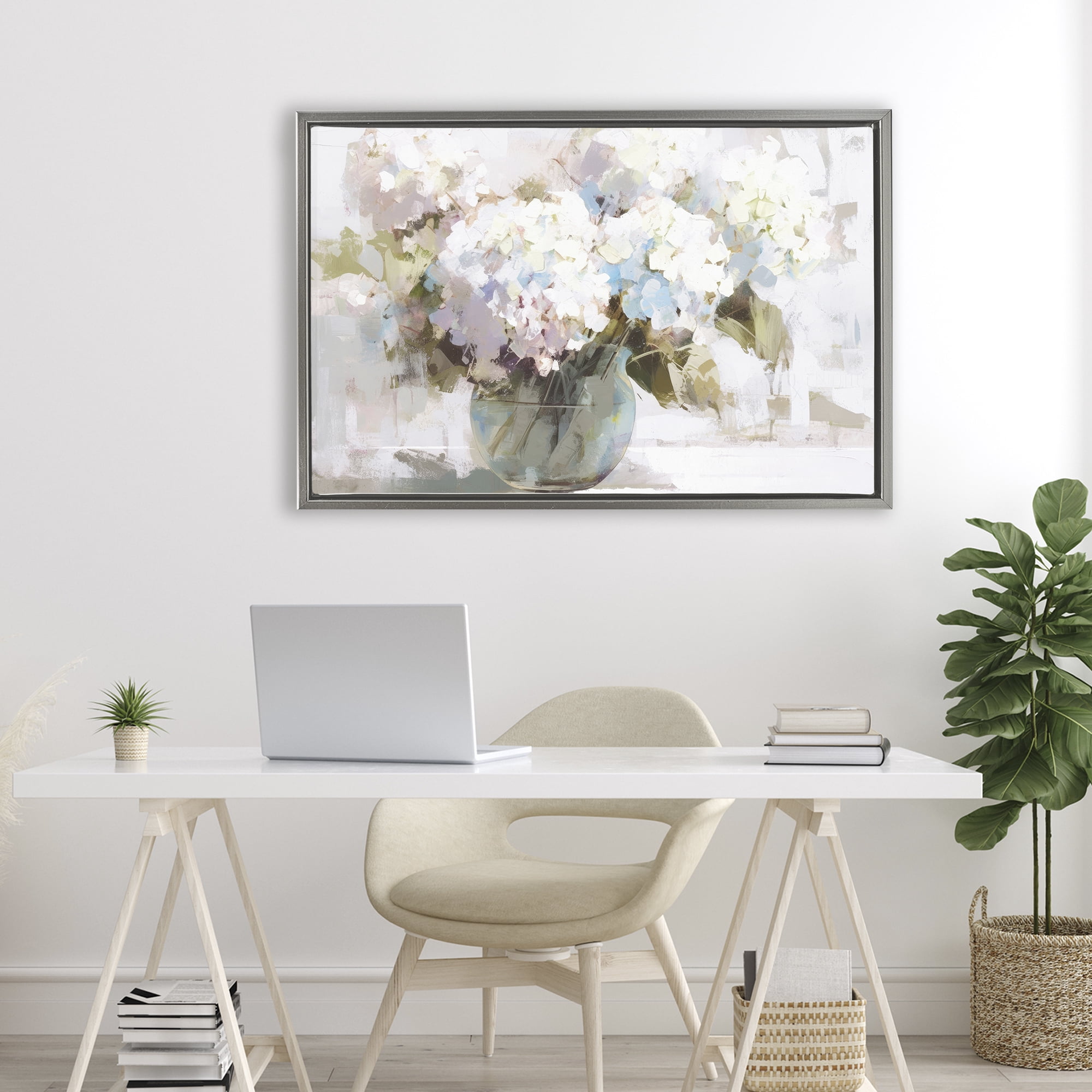 Stupell Industries Blushing Bride Garden Flowers Gray Framed Floater Canvas Wall Art, design by Tina LeCour