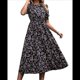 thumbnail image 1 of Vestidos Florales de para Mujer, Estilo Bohemio, Informal, de Verano, con Mangas Abullonadas, Estilo Occidental Negro S, 1 of 8