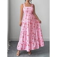 thumbnail image 4 of Plus Size Casual Vacation Sweet Plaid Cherry Pattern Camisole Dress, 4 of 10