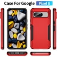 thumbnail image 2 of REQO pour Étui Pixel 8, Étui Google Pixel 8 avec Protecteur d'Écran, [Qualité Militaire Testée contre les Chutes] Étui de Protection Robuste, Résistant et Antichoc pour Google Pixel 8, Rouge, 2 of 6