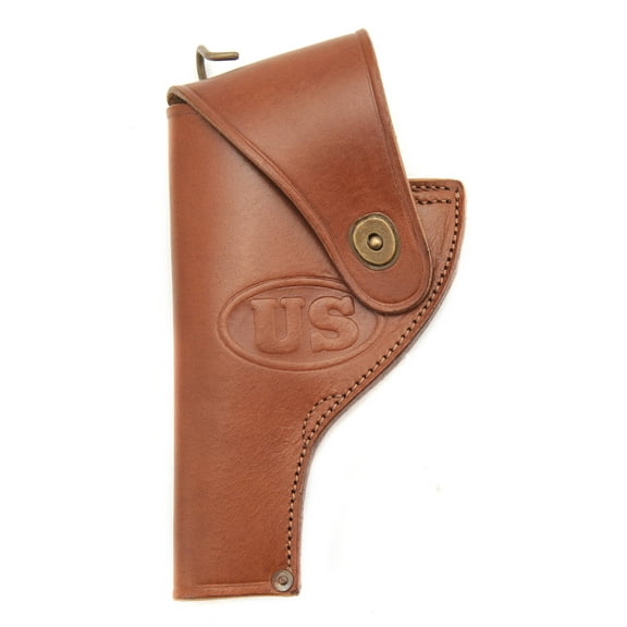 US WW2 Smith & Wesson Victory Model Revolver Holster in Brown Leather .38 Special Model 10 Left Hand Version