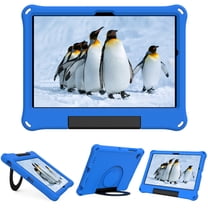 Dteck Kids Case for Samsung Galaxy Tab A8 10.5 inch 2022 SM-X200/SM-X205/SM-X207, Lightweight EVA Kids Friendly Shockproof 360 Rotating Grip Handle Folding Stand Cover - Blue