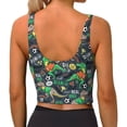 thumbnail image 4 of Goofa Dinosaur Plays Soccer Printed Sports Bras for Women, High Impact Running Bra Workout Crop Tank Tops Longline Sports Bra Push up-XX-Large, 4 of 9