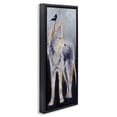 thumbnail image 3 of Stupell Industries Wild Coyote & Black Bird Animals & Insects Painting Black Floater Framed Canvas Art Print Wall Art, 11 x 25, 3 of 9