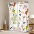 thumbnail image 3 of Feelyou Kawaii Pink Dinosaur Curtains Pack of 2 (42x84 Each) for Teen, Tropic Coconut Palm Curtains Blackout, Cute Cartoon Animal Bedroom Curtains, Blackout Curtains Room Decor, 3 of 6