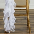 thumbnail image 2 of BalsaCircle 10 White Premium Solid Curly Chiffon Chair Sashes Wedding Slipcovers, 2 of 4