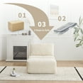 thumbnail image 5 of Modern Memory Foam Compressed Sofa,Single Chaise Longue for Living Room,Pet-Friendly Cloud Modular Sectional Sofa,Corduroy Fabric,Movable Ottoman,No Assembly required,Beige, 5 of 6