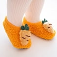 thumbnail image 6 of Shoes Boys Girls Carrot Sneakers Non- Rubber Sole Baby Crib First Walker Shoes Yellow 18 M-24 M, 6 of 6