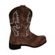 thumbnail image 4 of Oucaili - Botas vaqueras para mujer, estilo retro, bordadas, a media pantorrilla, punta cuadrada, botas vaqueras, 4 of 6