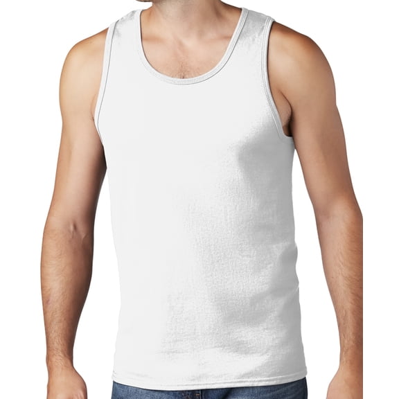Men's Core Value Mid-weight Tanktop, Small White