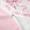 thumbnail image 4 of Manfei Pink Bow Striped Duvet Cover Set For Girls,A Letter Initial Bedding Full For Kids,Pink Reversible,3-Piece(No Comforter), 4 of 6