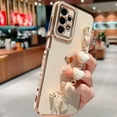 thumbnail image 2 of K-Lion for Samsung Galaxy A23 5G Case with Cute Heart Bracelet Strap, Slim Plating Pattren Cover with Hearts Hand Chain for Women Camera Protection Shockproof Bumper for Galaxy A23,White, 2 of 3