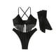 thumbnail image 3 of Trajes de Baño de Bikini de Mujer Nuevo Traje de Baño Casual Sexy Sólido Dividido, Ropa de Playa de Poliéster para Uso Diario, Piscina Y Mar de Verano, 3 of 7