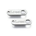 thumbnail image 2 of 1000pcs Resistant 201 Stainless Steel Chain Tags Stamping Blank Tag Oval with Word S.Steel Stainless Steel Color 11x3.5x0.5mm Hole: 1.2mm & 2mm, 2 of 3