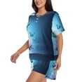 thumbnail image 2 of Picia Butterflies And Waterlily In Water Pajamas Sets for Women Soft Short-Sleeved Pjs with Lounge Shorts Two Piece Sleepwear-3X-Large, 2 of 9