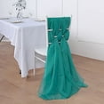 thumbnail image 2 of BalsaCircle 50 Turquoise Extra Premium Chiffon Chair Sashes Bows Ties Ceremony, 2 of 7