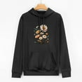 thumbnail image 2 of COMIO Fall T Shirt Daisy Obsessed Women's Basic Pullover Hoodie Loose Fit Super Soft with Pocket Black, 2 of 4