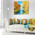 thumbnail image 3 of Designart Birch Forest near the River - Landscape Printed Throw Pillow - 18x18, 3 of 5