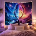 thumbnail image 2 of Seated Figure Within a Split Cosmic Portal, Serene Surreal for Space Lovers, Dual World Art, Housewarming Gift, Tapestry Wall Hanging for Meditation Room and Bedroom, 2 of 7
