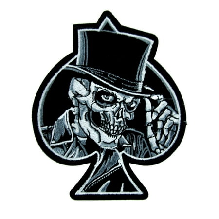 National Guard Acu Patch Foliage - Top Hat Death Skull Patch Iron On Applique Alternative Clothing Ace of Spades