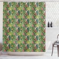 thumbnail image 1 of Leaves Shower Curtain, Vintage Pattern Classic Botanical Blossom Illustration with Assortment of Leaves, Fabric Bathroom Set with Hooks, 69W X 75L Inches Long, Multicolor, by Ambesonne, 1 of 3