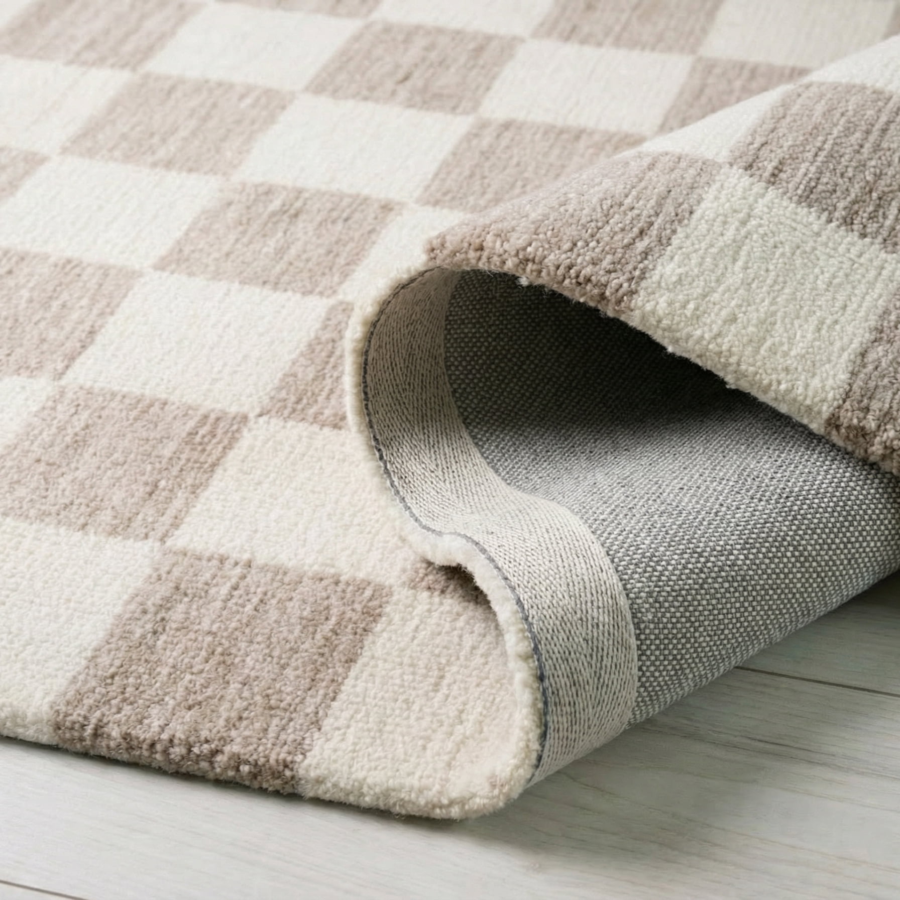 Rug Branch Maya Checkered Modern Beige Brown Indoor Hand-Tufted Area Rug