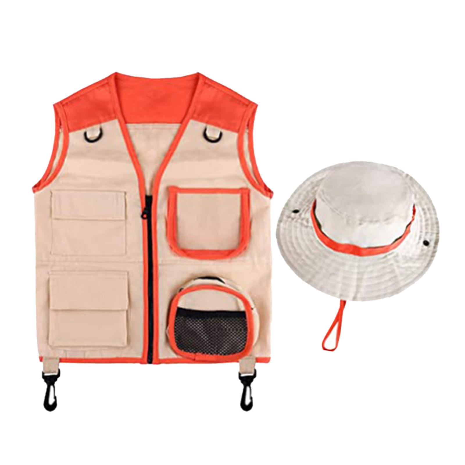 Conjunto de disfraz de explorador para niños, chaleco y sombrero para acampar al aire libre, regalo de cumpleaños y pesca. , Xl SG | en línea