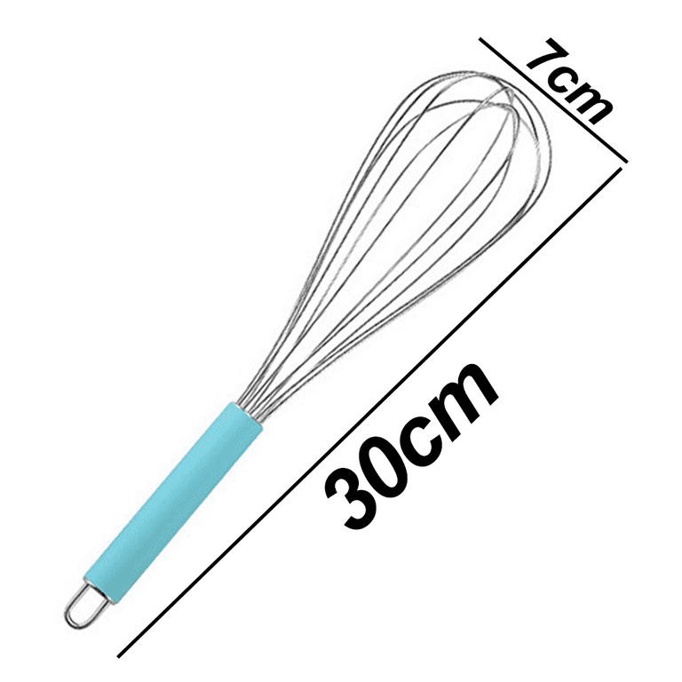 ESSBES Stainless Steel Wooden Handle Whisk - Home Kitchen Whisk Multi Function Hand Whisk Non Stick Balloon Whisk Easy to Clean Suitable for Home