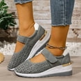 thumbnail image 2 of Hopeusnice Sandals for Women Soft Non-Slip Breathable Thick-Soled Heel Trendy Closed-Toe Sandals Women's Sandals PU Materials Summer And Fall Shoes Round Toe Vacation Shoes Gray 37, 2 of 9
