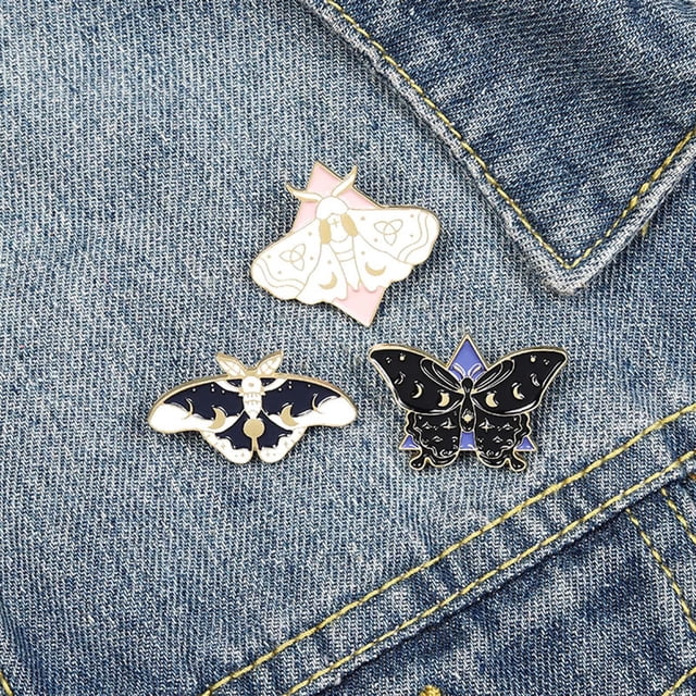 Esmaltados de Mariposa y Polilla de Dibujos Animados Perfecl 3 Pines de Esmalte