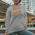 thumbnail image 2 of Mom Turned Upside Down Spells Wow, Mom Appreciation Quote for Mother's Day, Groovy Retro Wavy Text Merch Gift, Heather Grey Hooded Sweatshirt or Hoodie, 3XL, 2 of 5