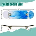 thumbnail image 2 of 31'' Complete Skateboard 7 Layer Canadian Maple Double Kick Deck Skateboards Blue watercolor Skate Board for Beginner Adult Gifts, 2 of 5
