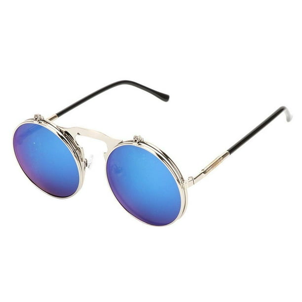 Fashion Flip Up Steampunk Sunglasses Men Round Vintage Mens Sunglass  Driving Pilot Glasses Sunproof UV400