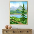 thumbnail image 2 of Designart 'Landscape River Spruce Near The Trail On A Hill' Traditional Framed Canvas Wall Art Print, 2 of 5