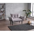 thumbnail image 3 of Futon Sofa Bed, Lounge Memory Foam Sleeper Couch for Living Room, Convertible Modern Chenille Sofa for Compact Living Spaces, 49" W (Gray), 3 of 7