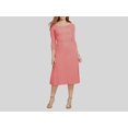 thumbnail image 4 of Lauren Ralph Lauren Robe Ajustée et Évasée en Jersey Extensible Froncé Rose Taille g 180 $, 4 of 9