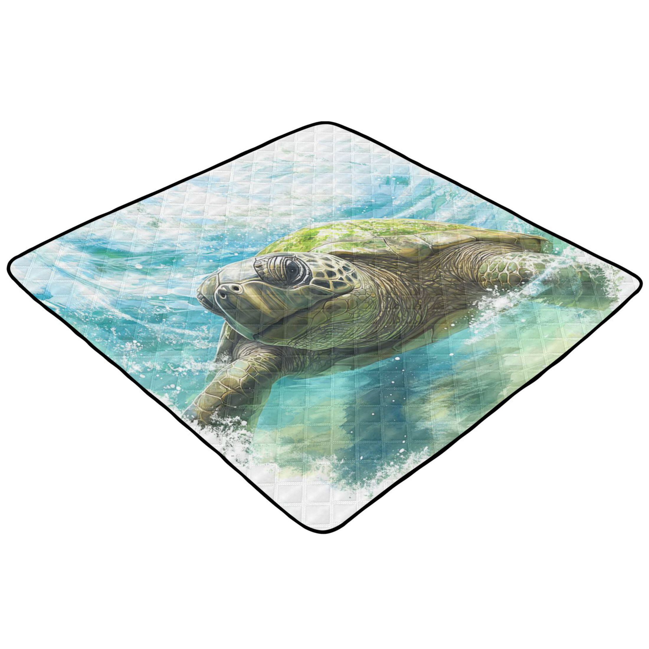 WOBOGO Great Turtle Baby Playmats Extra Large Waterproof Rollable Activity Pads for Toddlers 50×50inch