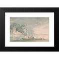 thumbnail image 2 of John Baverstock Knight 14x11 Black Modern Framed Museum Art Print Titled - Boat and Figures on Shore of a Lake, 2 of 5