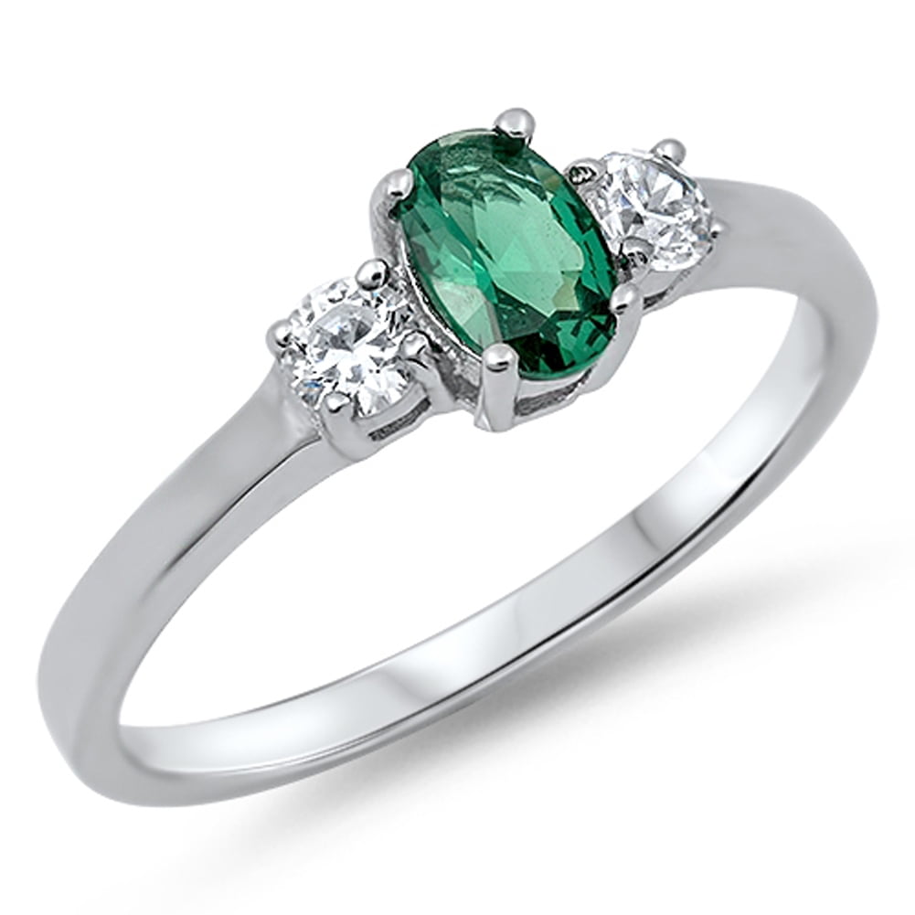 Stackable Ring,Women's Jewelry 925 SOLID Silver SIMULATED EMERALD & Other Gems 