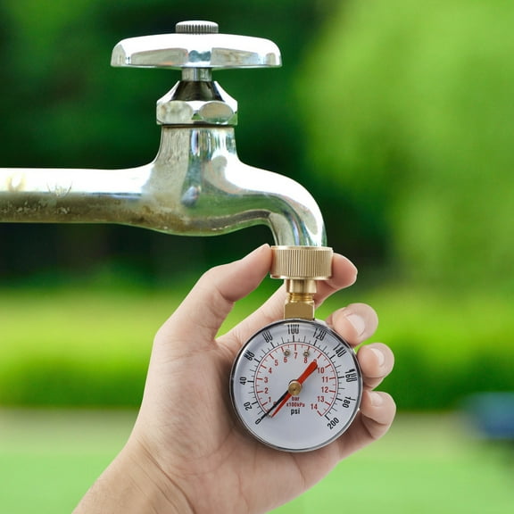 Ikoopy Water Pressure Test Gauge TS-60-200PSI Metal Pressure Gauge Sturdy Garden Hose Water Pressure Gauge Water Pump Pressure Gauge for Hose Faucet Garden Hose