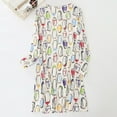 thumbnail image 4 of SWSMCLT Women's Cotton Nightgown Long Sleeve Lightweight Loose Nightshirt Short Sleep Shirt Cute Cartoon Printed Pj Dress Spring Fall Sleepwear Patterned1 X-Large, 4 of 4