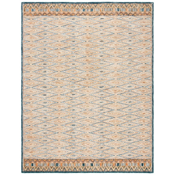 SAFAVIEH Aspen Millicent Geometric Diamonds Wool Area Rug, Gold/Rust, 5' x 8'