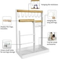 thumbnail image 5 of Gift-worthy Jewelry Organizer, 3-Tier Design With 12 Hooks And Additional Small Metal Rods, Curtain Rod Set For Necklaces, Bracelets, Rings, Earrings, Watches (White), 5 of 6
