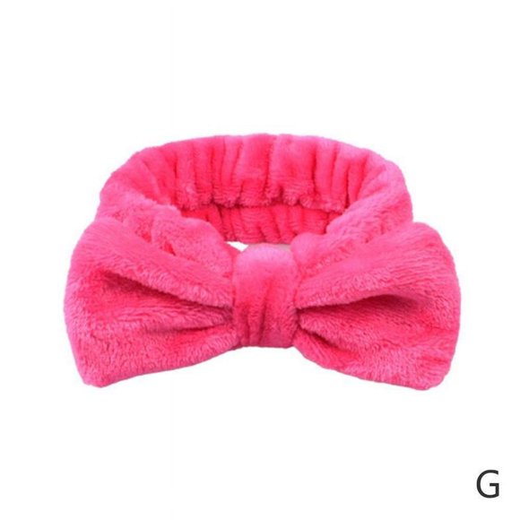 Bandeau Nœud en Molleton Corail Uni pour le Visage, Bande Élastique pour Cheveux, Serre-Tête T4I6