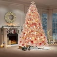 thumbnail image 2 of IDEALHOUSE 6FT Rose Gold Tinsel Prelit Christmas Tree, Festive Artificial Decor, Realistic Branches, Metal Stand, 2 of 9