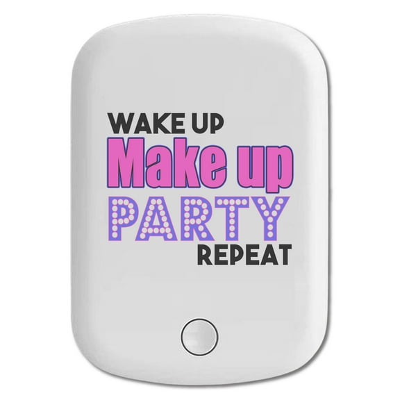 DistinctInk Magnetic Battery Pack, 5000 mAh Wireless Portable Charger with USB-C Cable, Compatible with MagSafe iPhone 14 / 13 / 12 Series - Wake Up Make Up Party Repeat