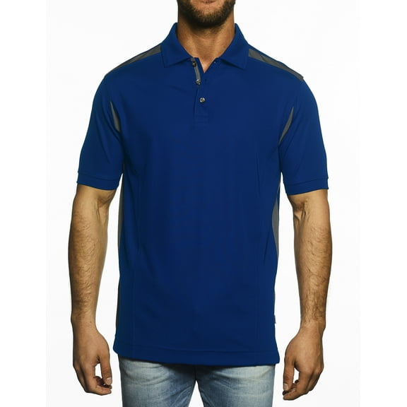 Pro Celebrity Men's CEO Polo Shirt (Large , Royal & Graphite)